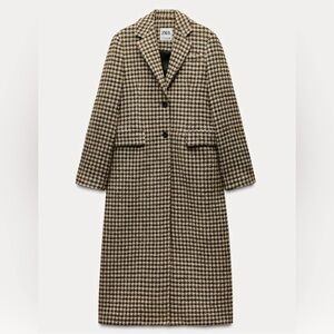 NWT Long Plaid Coat ZW Collection